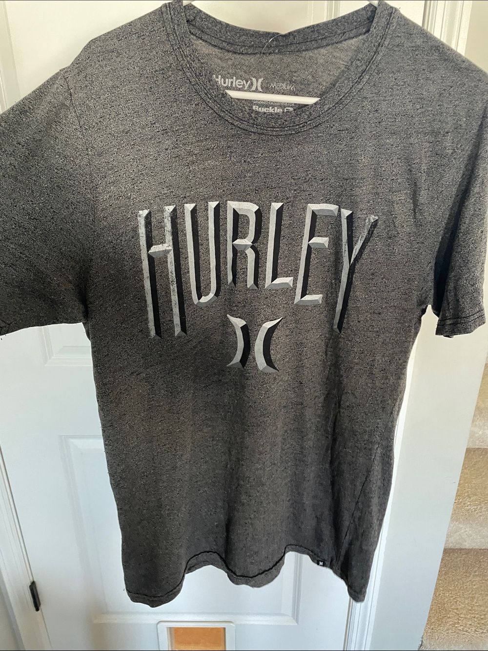 Men’s Hurley Charcoal Graphic Logo Tee Medium NWT